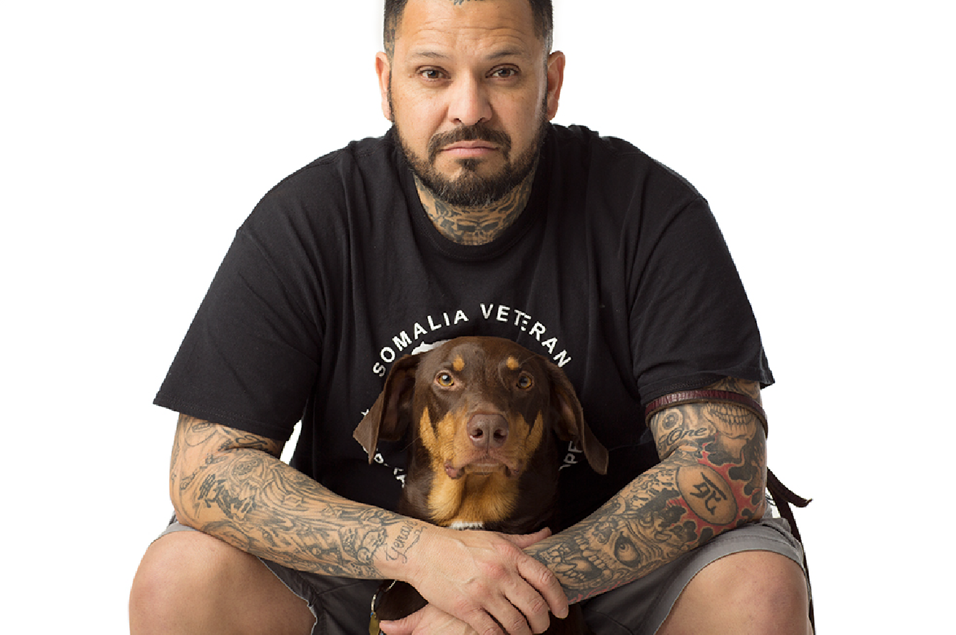 A veteran & his service dog